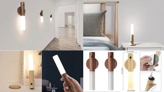 Motion Sensor LED Night Light Magnetic Wall Lamp USB Rechargeable Stick-On Light